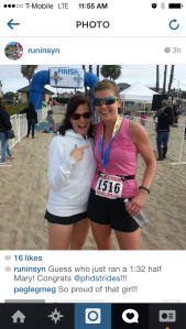 Alisyn's instagram immediately following my finish - so fun to see her as soon as I crossed the finishline